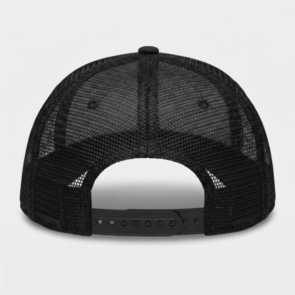 Rear view of Salt Born trucker cap showing breathable mesh back and adjustable snapback